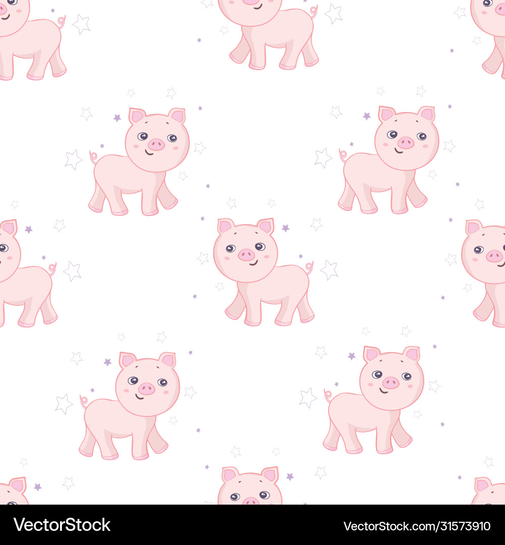 Seamless pattern piggy art background design Vector Image