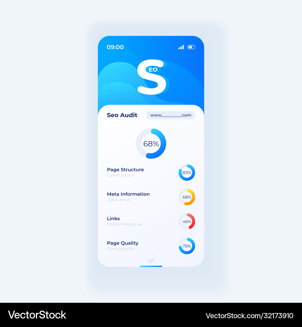 Search engine optimization smartphone interface Search engine optimization smartphone interface vector image