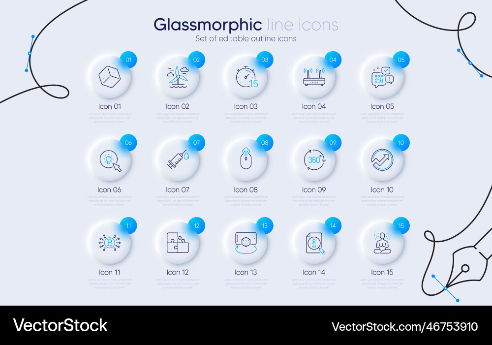 Set of bitcoin system swipe up and energy line vector image