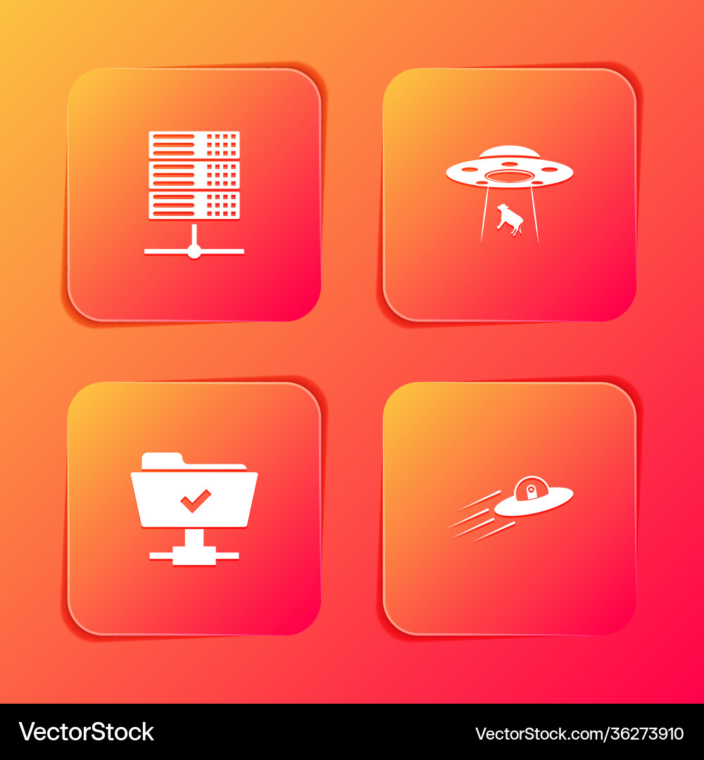 Set server data web hosting ufo abducts cow Set server data web hosting ufo abducts cow Vector Image