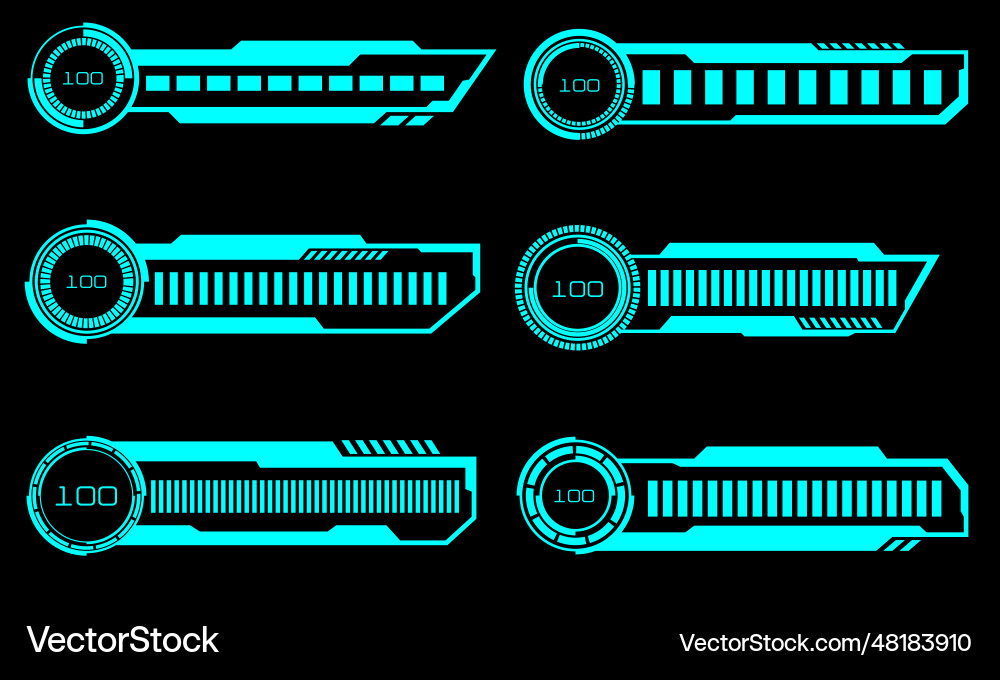 Set von hud moderne Lade Fortschrittsbars Benutzer Set von hud moderne Lade Fortschrittsbars Benutzer vektorbild