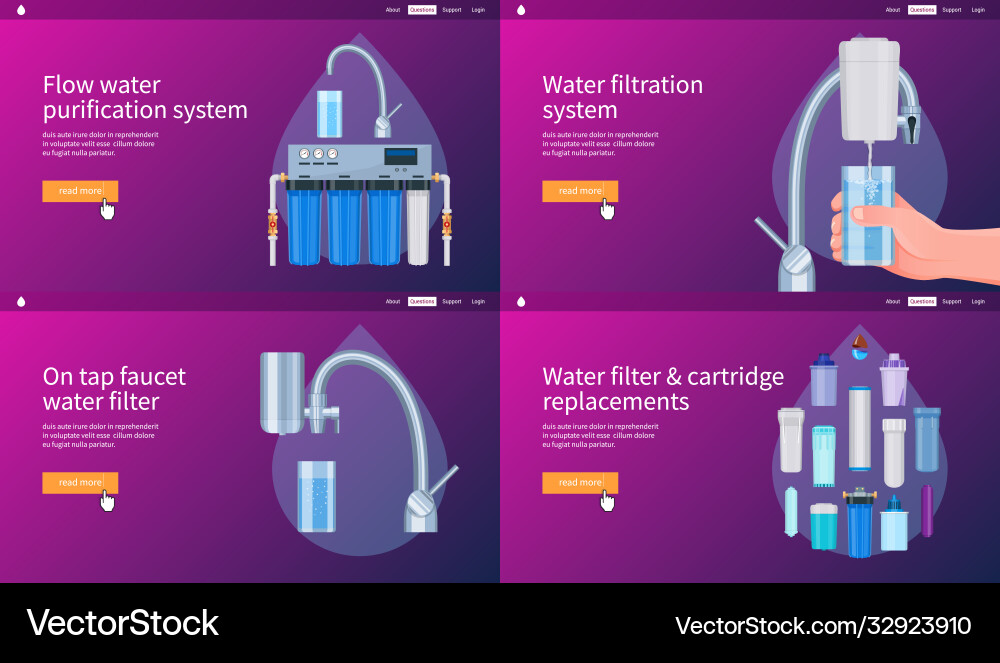 Water filtering systems set 02 Water filtering systems set 02 vector image