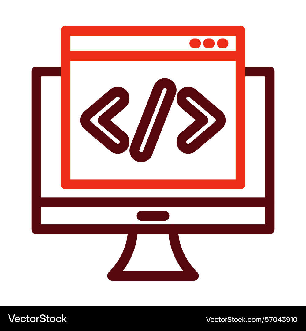 Web development thick line two color icons vector image