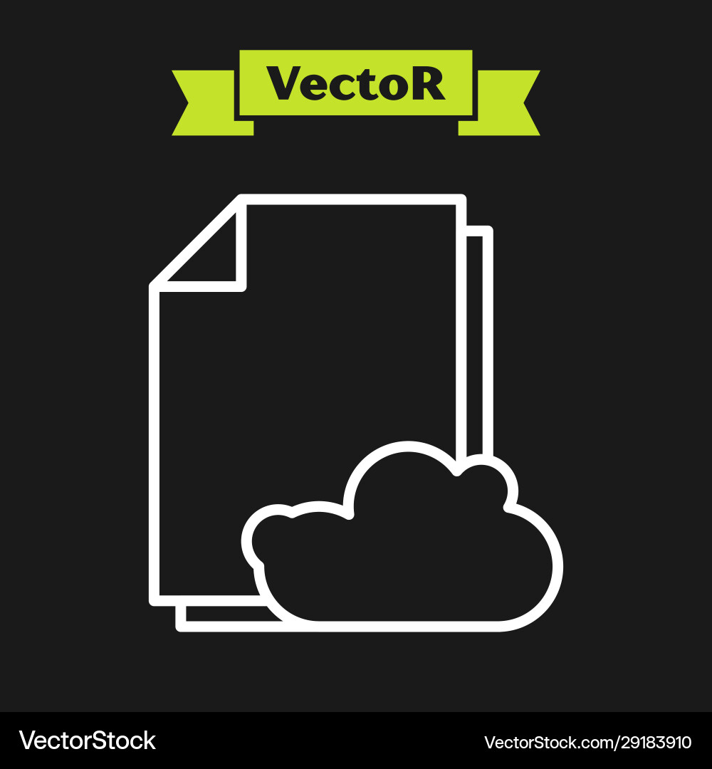 White line cloud storage text document icon White line cloud storage text document icon vector image