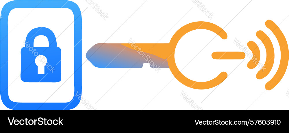 Wireless security key icon secure wi-fi access vector image