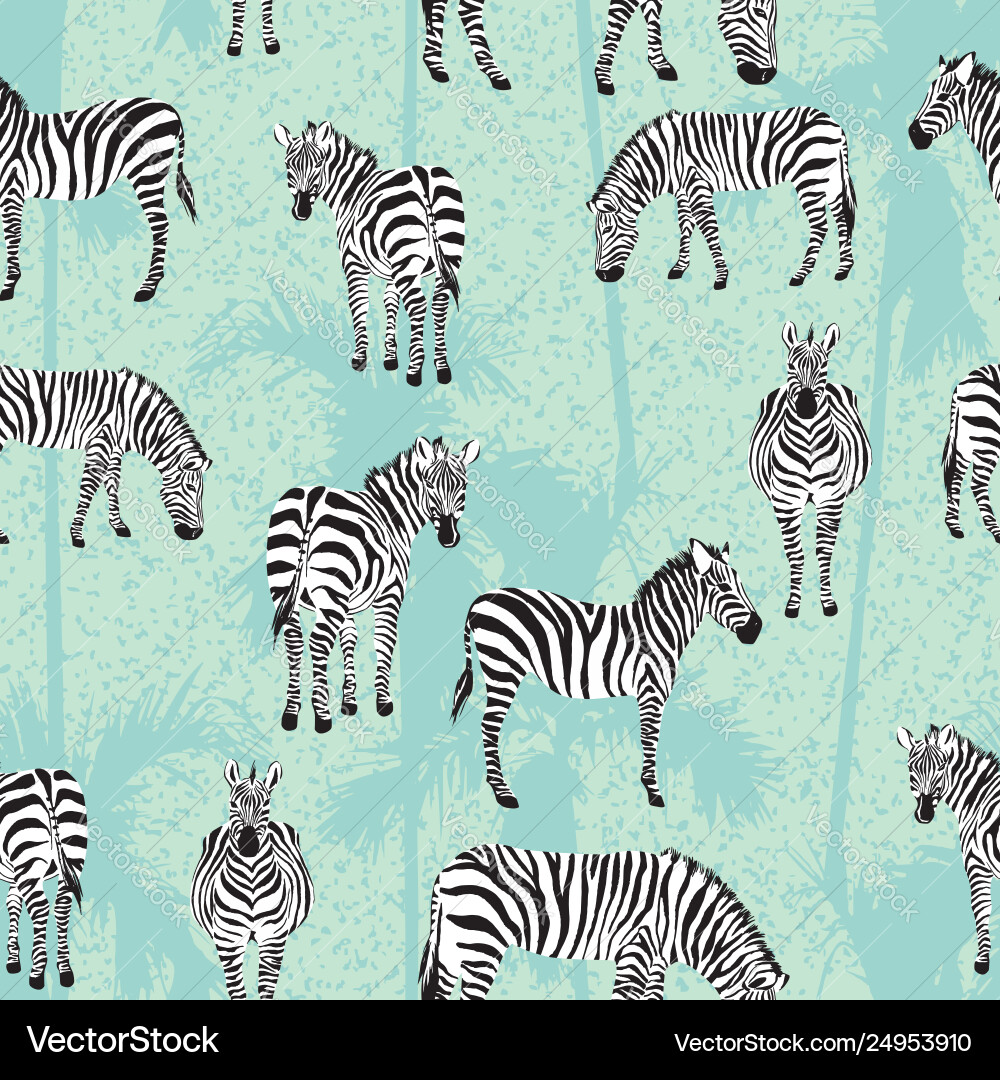 Zebra Palm Background Pattern vector image