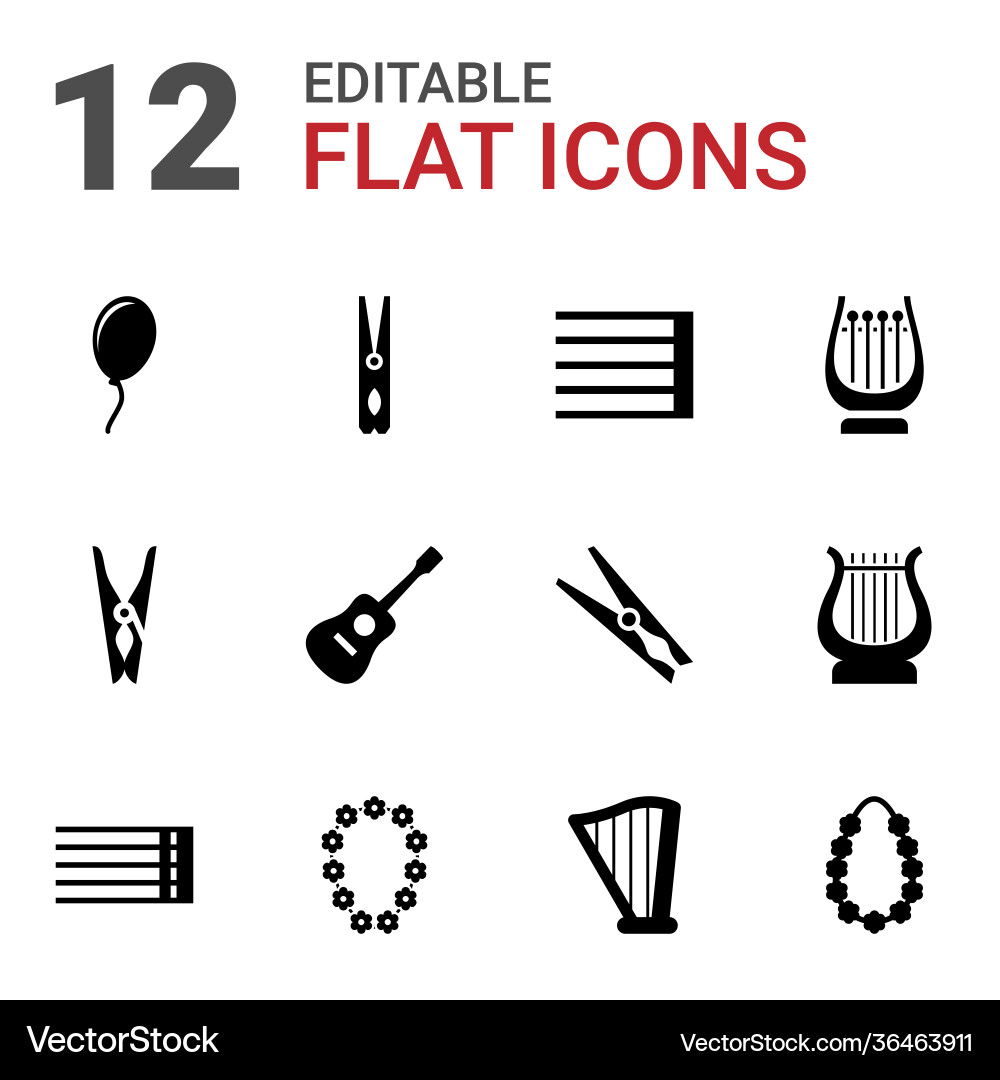 12 string icons vector image
