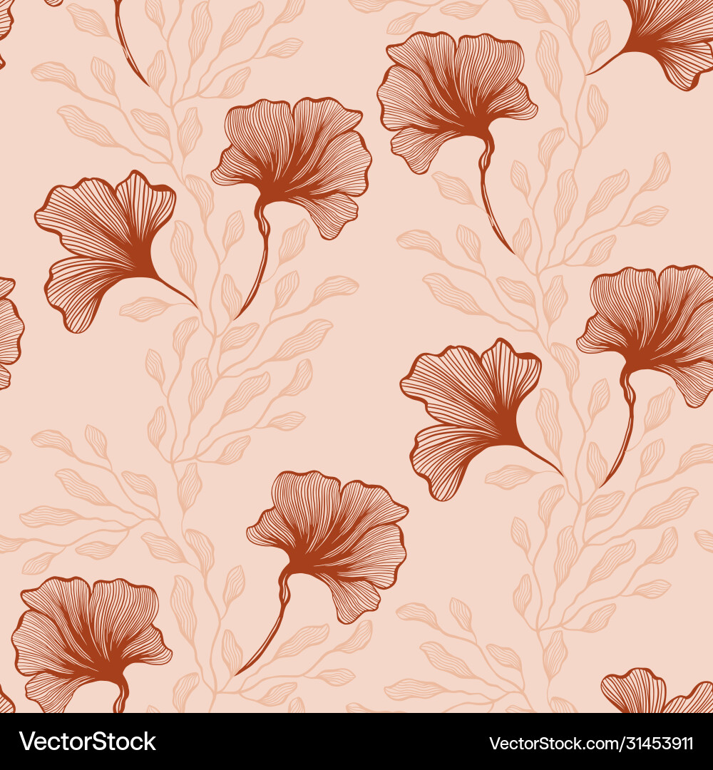 Abstract botanical seamless pattern in light Abstract botanical seamless pattern in light vector image