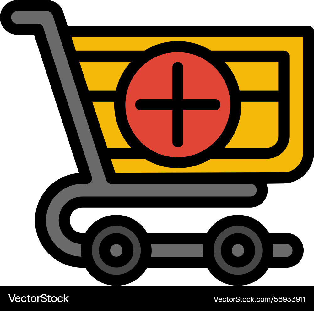 Add to cart line filled style icon design vector image