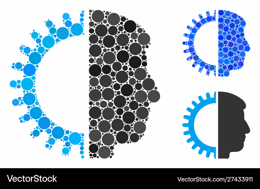 Android head composition icon spheric items Vector Image