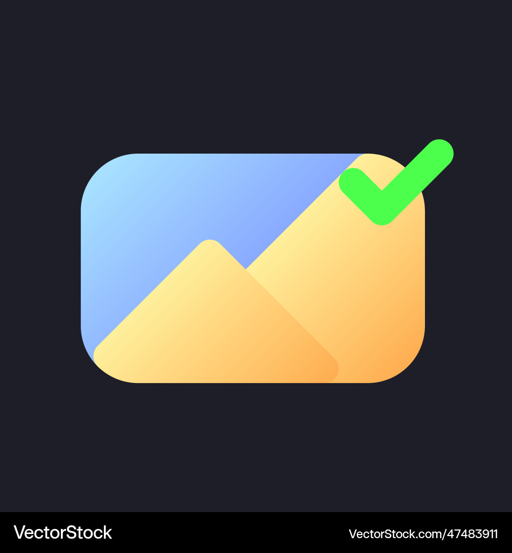 Applied photo file flat gradient fill ui icon Applied photo file flat gradient fill ui icon vector image