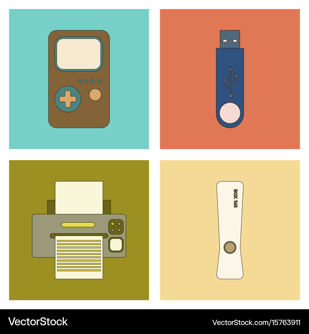 Assembly flat icon game console flash drive Vector Image