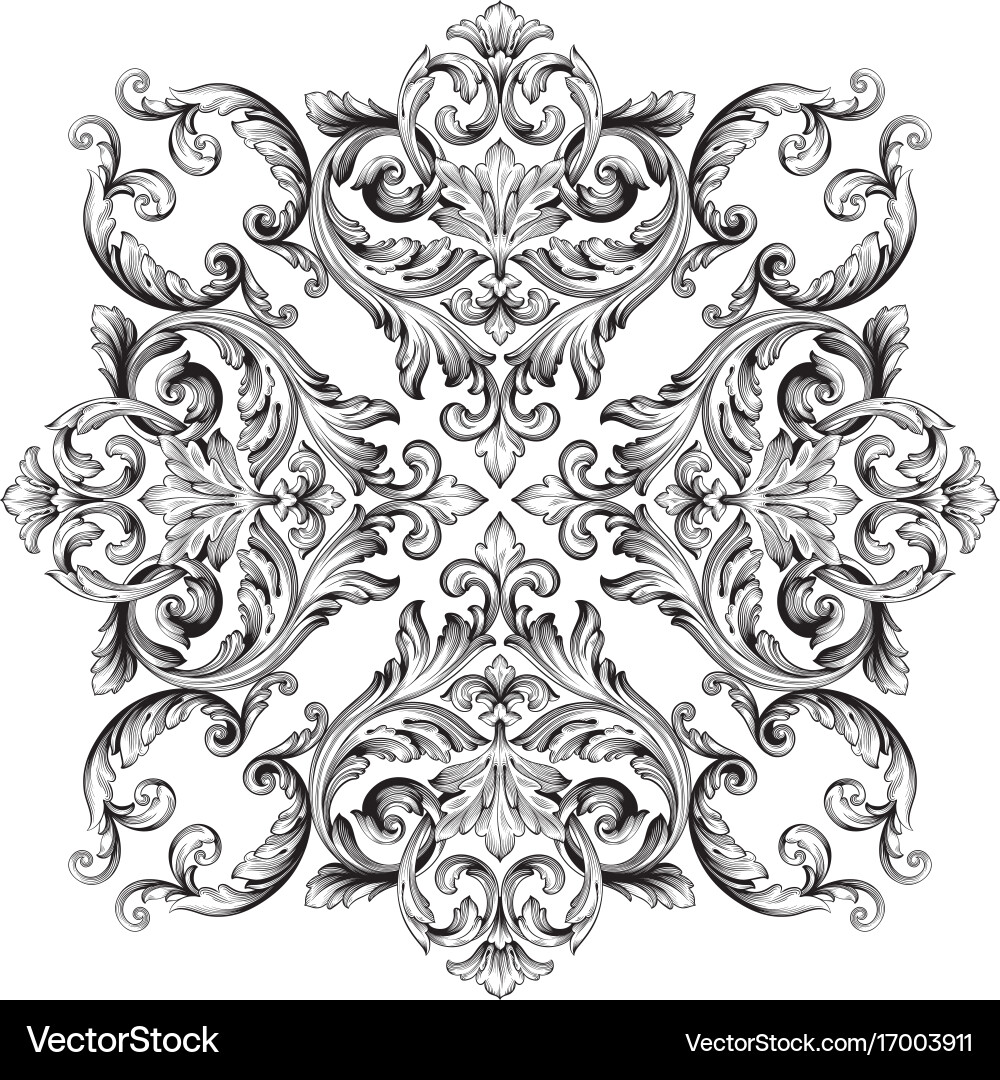 Baroque of vintage elements for design – Royalty-Free Vector | VectorStock, image size:1000x1080