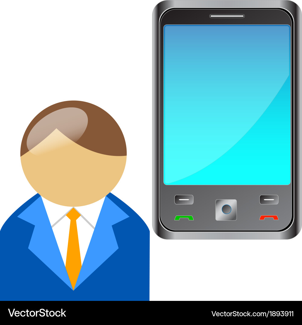 Bring your own device byod buddy with mobile phone Vector Image