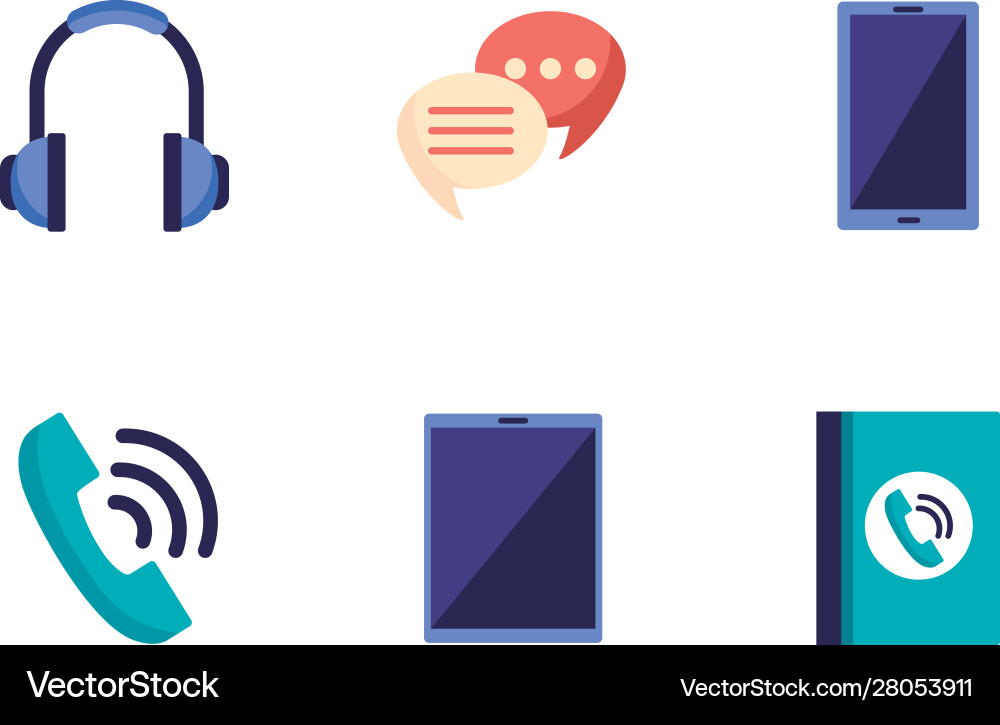 Bundle communication set icons Vector Image