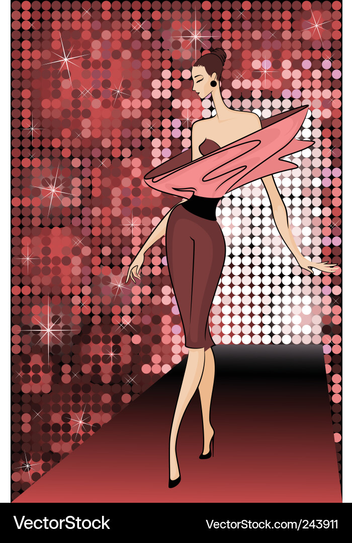 Catwalk Fashion Model Vector Image
