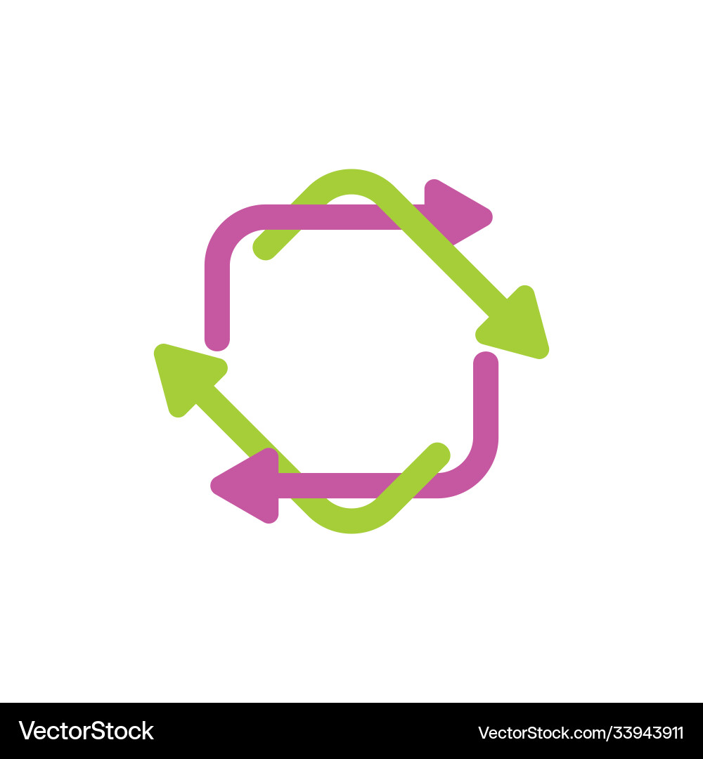 Circle linked rotation arrow symbol logo Circle linked rotation arrow symbol logo Vector Image