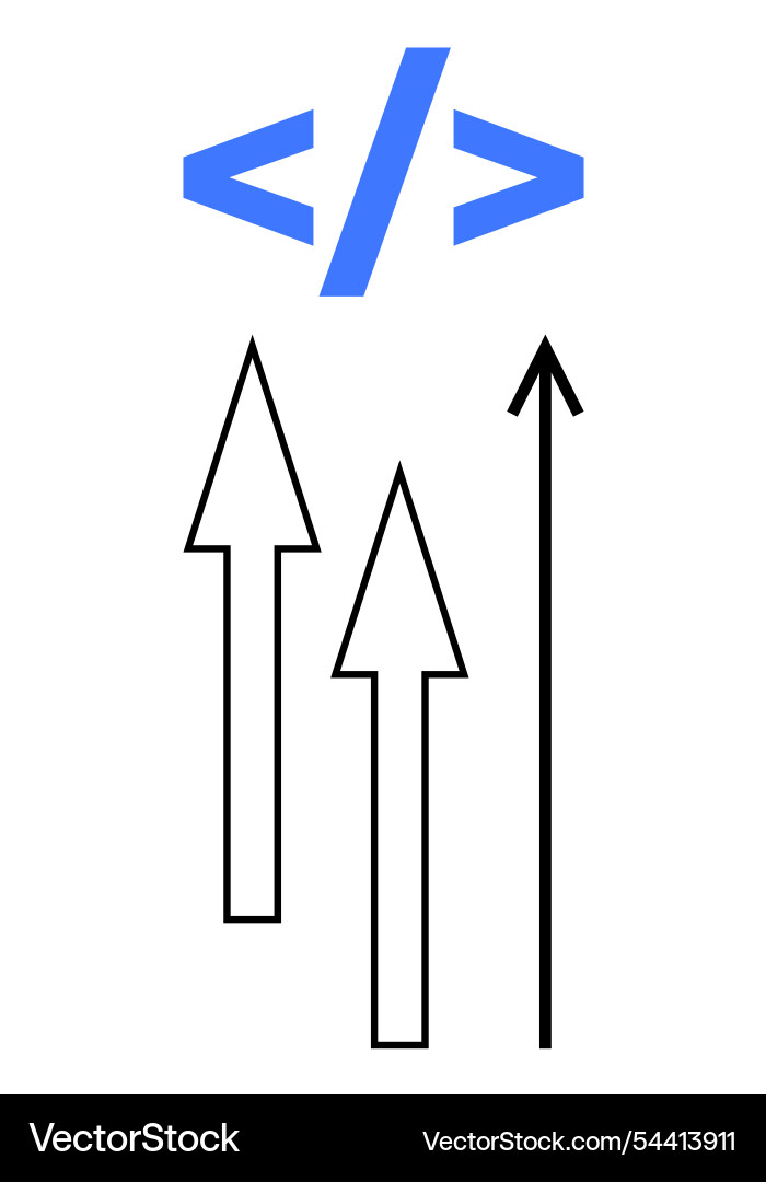 Coding and growth arrows pointing upward Coding and growth arrows pointing upward vector image