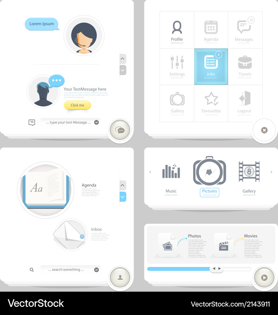 Communication web design elements vector image