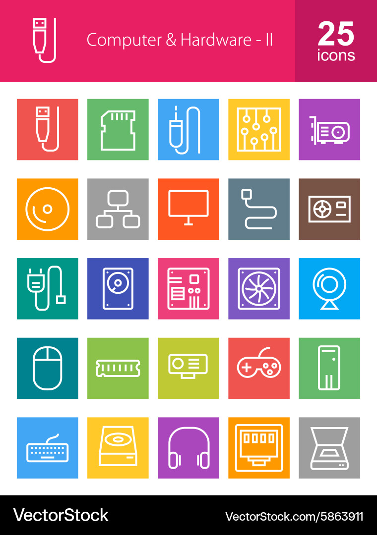 Computer and hardware Vector Image