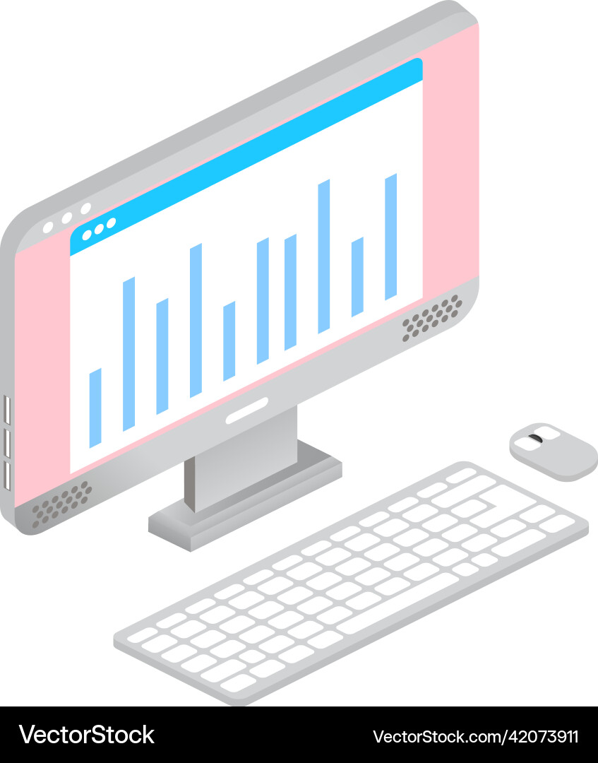 Data web analytics icon computer isolated vector image