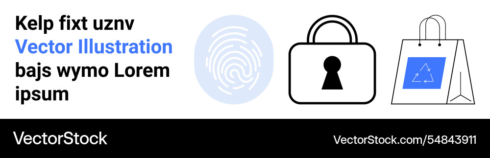 Digital security concept with fingerprint lock Digital security concept with fingerprint lock vector image