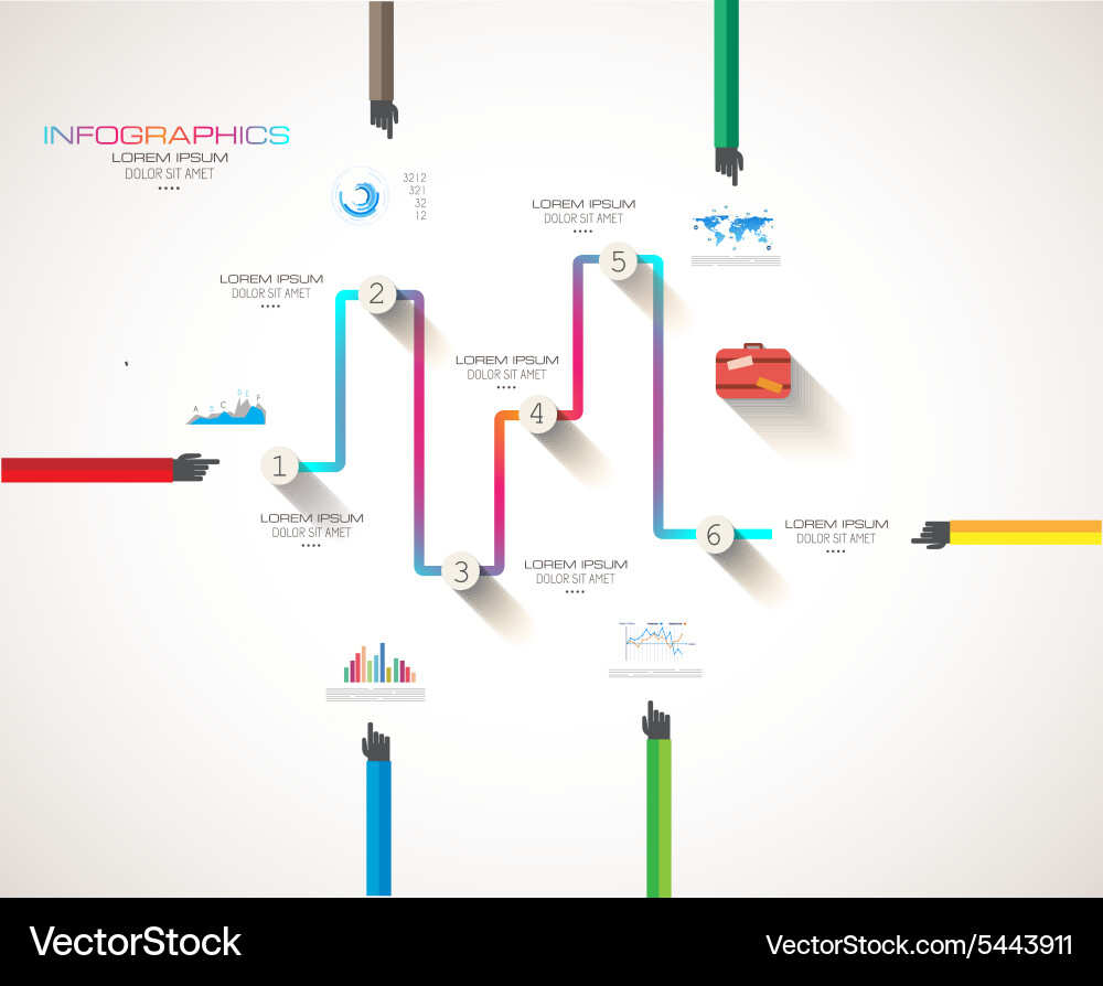 Flat ui design concepts for unique infographics Vector Image