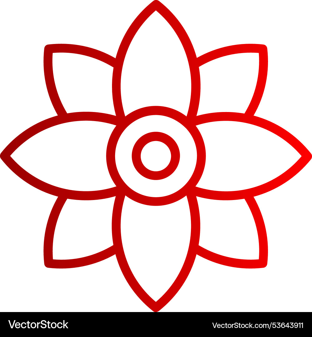 Flower line gradient icon Vector Image