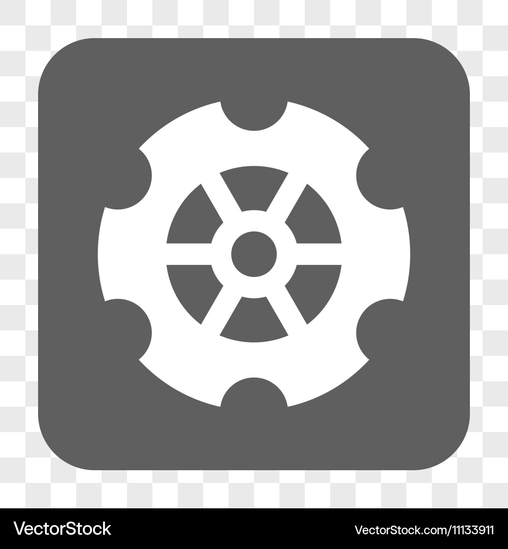 Gear rounded square button Vector Image
