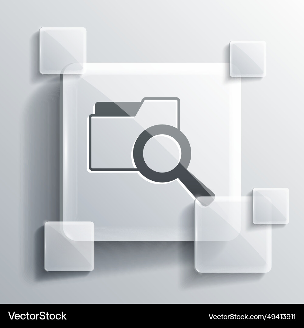 Grey search concept with folder icon isolated Grey search concept with folder icon isolated vector image