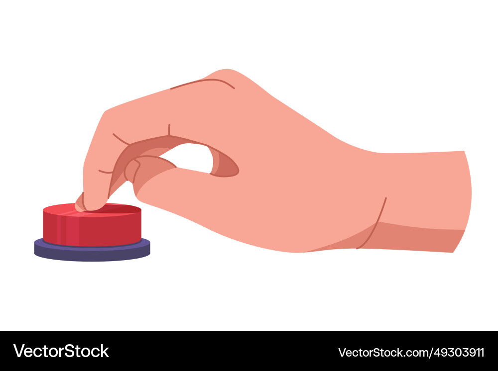 Hand pushing and pressing button Hand pushing and pressing button vector image