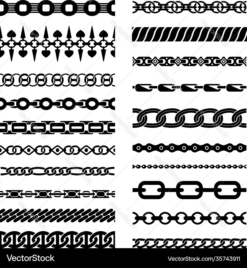 Horizontal chains collection Vector Image