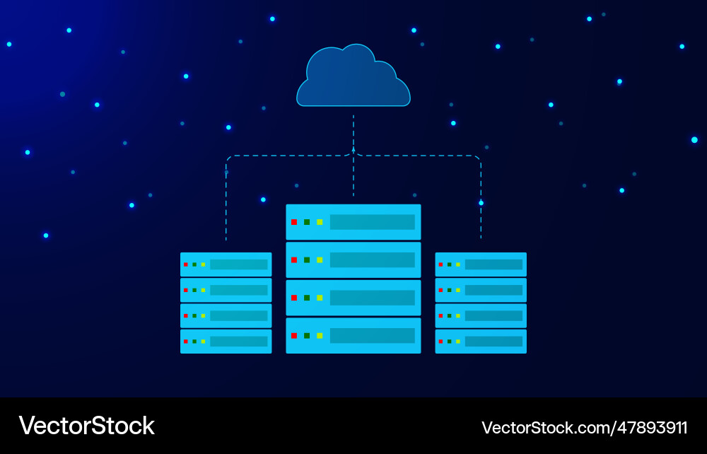 Hosting or host server storage concept vector image