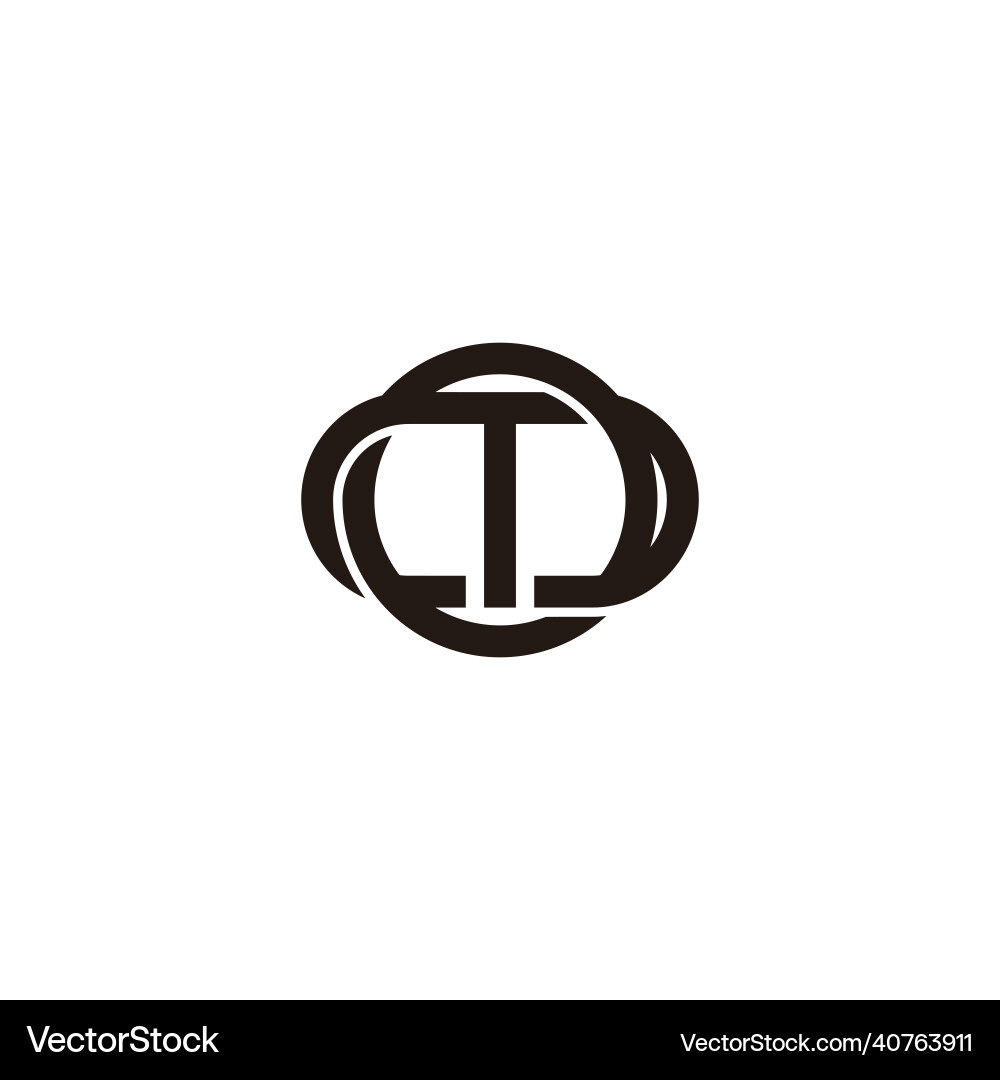 Letters m linked round frame simple 3d flat logo vector image