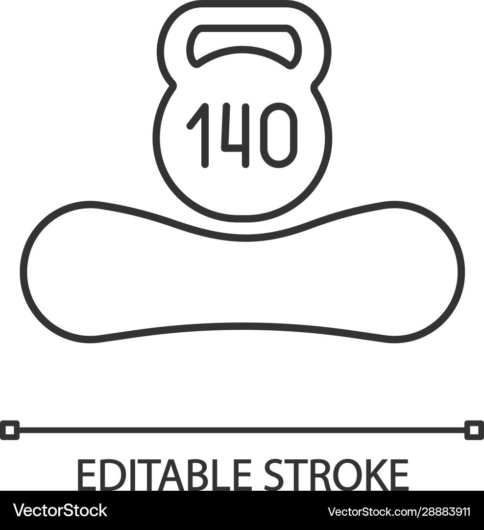 Maximum weight limit up to 140 kg linear icon Vector Image