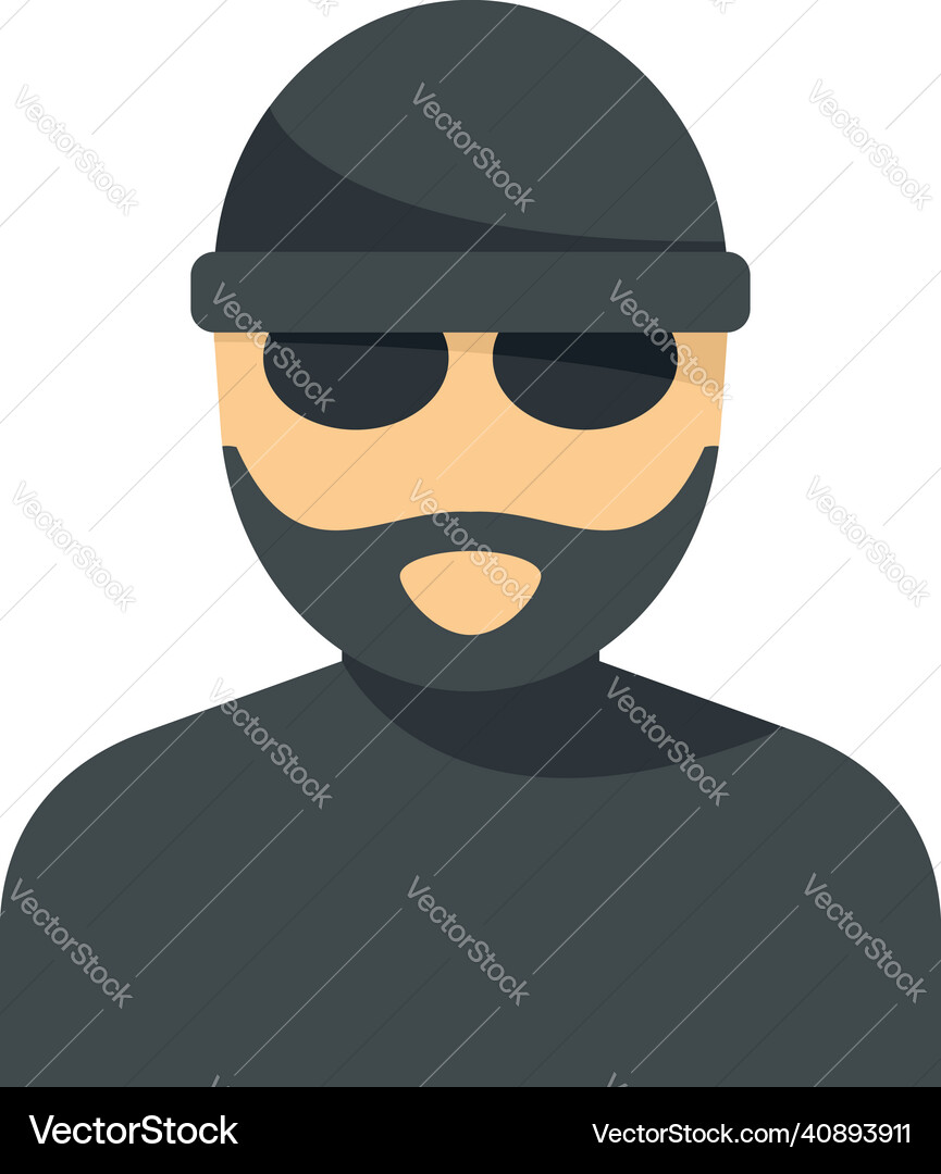 Old hacker icon flat isolated Old hacker icon flat isolated Vector Image