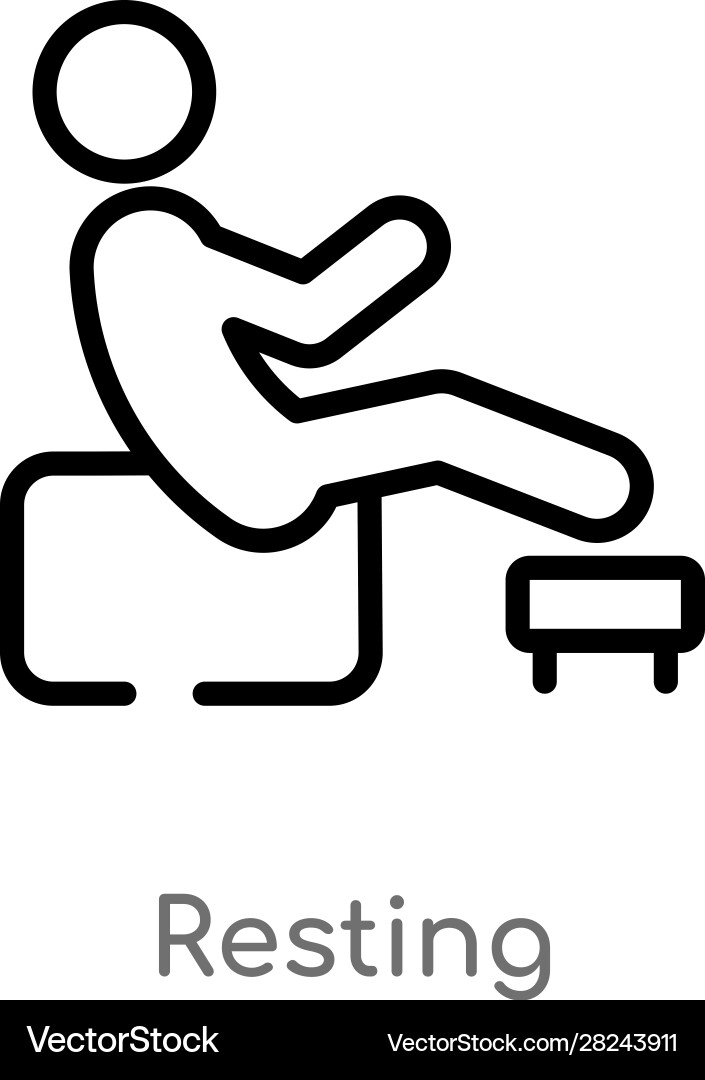 Outline resting icon isolated black simple line vector image