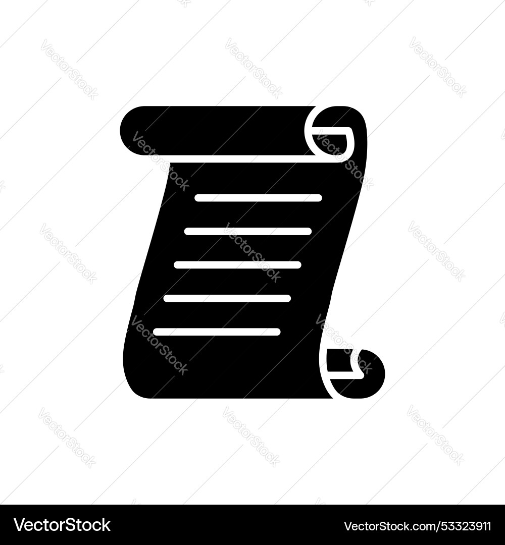 Paper scroll icon isolated on white background Paper scroll icon isolated on white background Vector Image