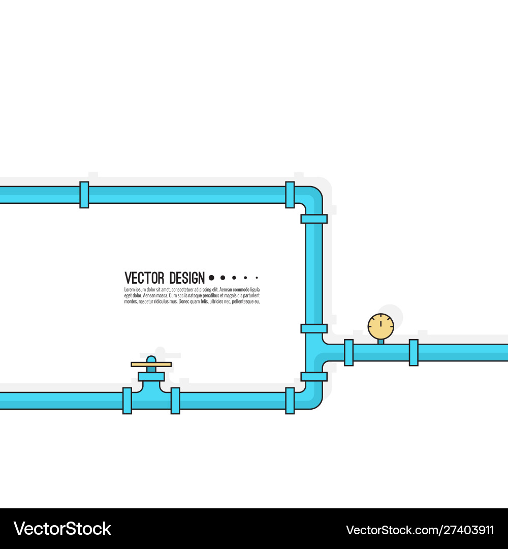 Pipeline with stopcock Pipeline with stopcock Vector Image
