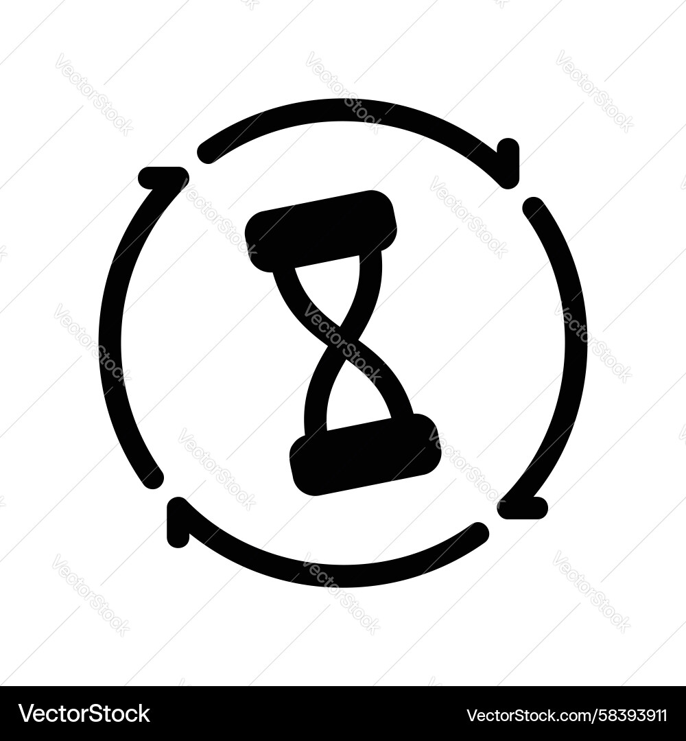 Processing Wait Icon - Hourglass Timer Vector Image