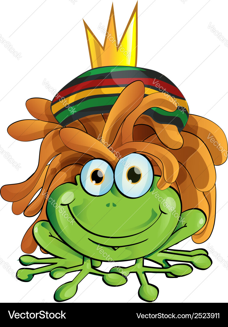 Rasta Frog with Dreadlocks Vector Image