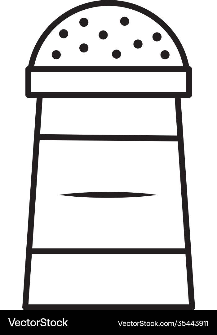 Salt shaker kitchen utensil line style icon Vector Image