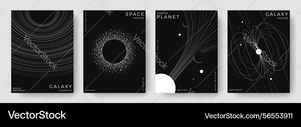 Set of abstract space astronomy backgrounds Set of abstract space astronomy backgrounds Vector Image