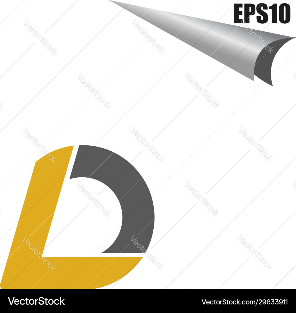 Simple ld initial monogram design template Vector Image
