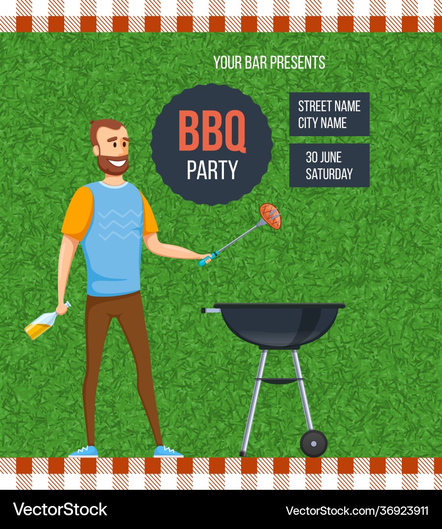 Sommer Picknick auf Frischluft-Werbung Poster bbq Sommer Picknick auf Frischluft-Werbung Poster bbq vektorbild