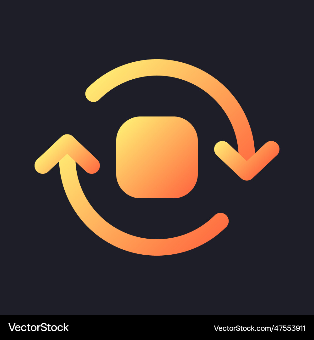 Spin animation orange solid gradient ui icon Spin animation orange solid gradient ui icon vector image