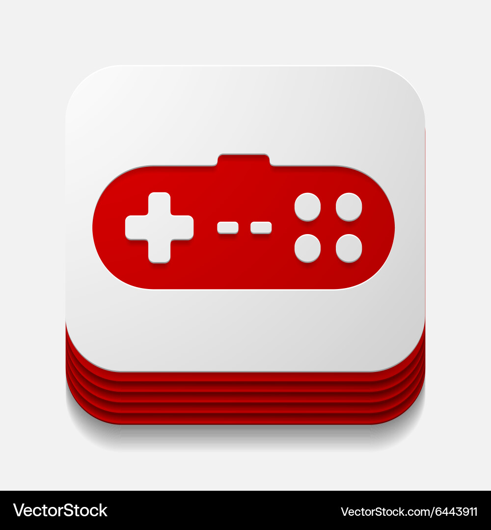 Square button joystick Vector Image