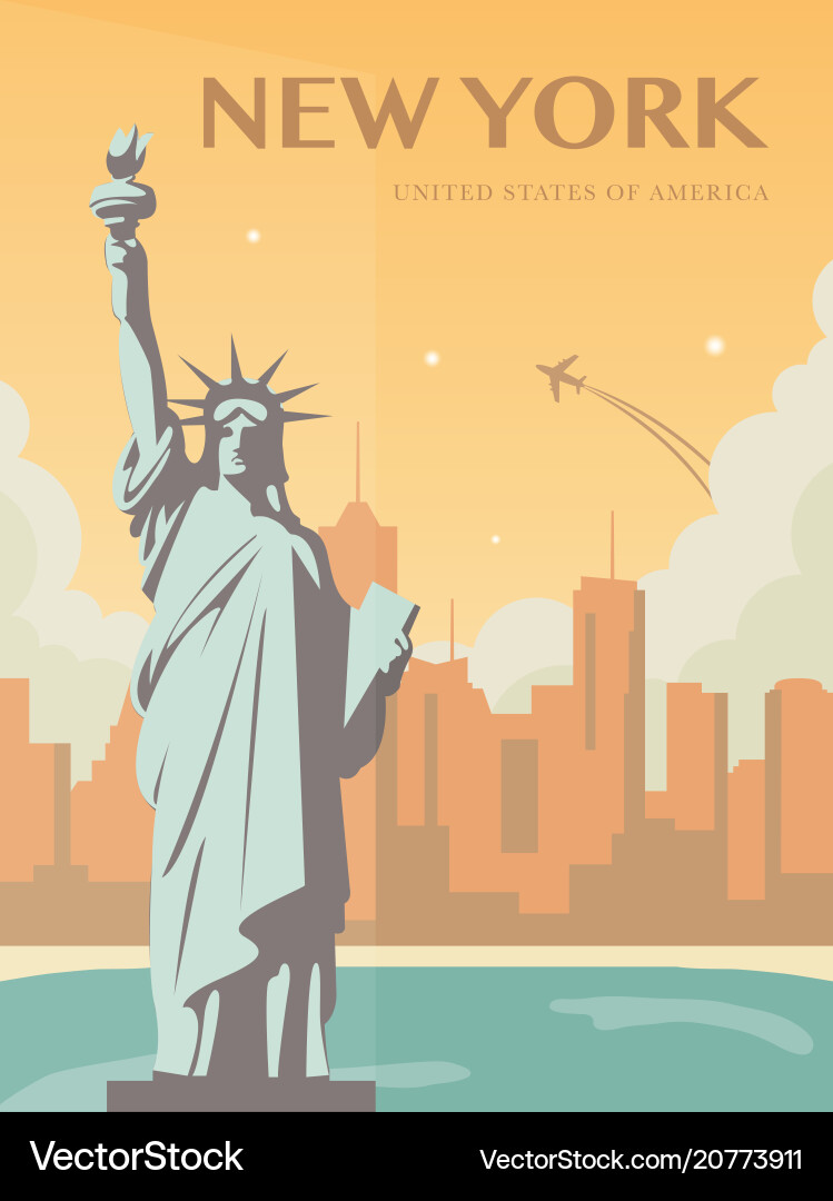 Statue of liberty new york landmark and symbol Statue of liberty new york landmark and symbol vector image