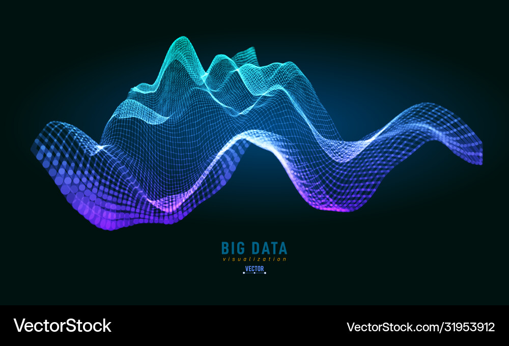 Abstract 3d big data visualization tangled Abstract 3d big data visualization tangled Vector Image