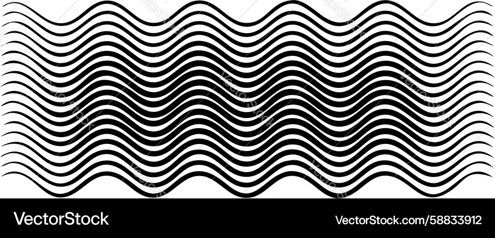 Abstract dense horizontal wavy line pattern Vector Image